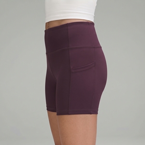 Shorts Deportivos de Cintura Alta para Mujer, con Bolsillos, Color Sólido, para Yoga, Gimnasio, Entrenamiento, Ropa Deportiva - Product Image 4