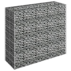 Jardinera Elevada Gabion de Acero Galvanizado Plateado, 35.4x11.8x35.4 Pulgadas, Macetas y Jardineras - Product Image 3