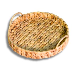 Handcrafted WATER HYACINTH <b>TRAY</b> FRUIT STORAGE BASKET with Handles Eco-Friendly Home Accessory - Product Image 1