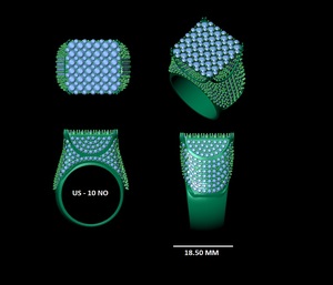 SHRAMAN DIAMOND Trendy Original Design Men's Iced 925 Solid Silver Pave Rhodium Plated Large Square Moissanite Hip Hop Fine Ring - Product Image 5