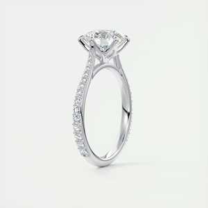 แหวนหมั้นเพชรทรงกลม 2.35 กะรัต เพชรเลี้ยงในห้องปฏิบัติการ ดีไซน์ Cathedral Royale Pavé Floral Basket ประดับเพชรแบบ Graduated Pave หกขา - Product Image 1