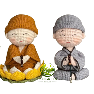 Adorables Figuras de Monjes en Miniatura Hechas a Mano, Muñecos Amigurumi para Tiendas de Regalos Budistas, Decoración Zen para Interiores y Pedidos al por Mayor S - Product Image 6