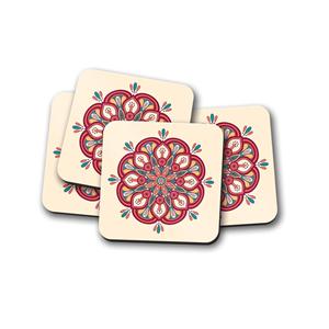 Traditional Mandala MDF Wood <b>Coasters</b> for Tea Coffee Cups <b>Table</b> Decor <b>Coaster</b> - Product Image 1