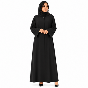 Vestido Maxi Musulmán para Mujer, Abaya de Dubái con Abertura Frontal, Estilo Kimono, Abaya al por Mayor, Ropa Musulmana Árabe, Vestido Abaya Negro - Product Image 4