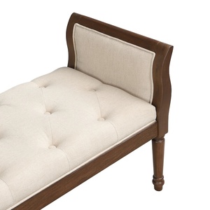 Taburete Otomano de Madera de Caoba Sólida y Duradera Java Furni Craft con Tapicería de Tela, Diseño Tradicional Estilo Hospitalario para Uso en Interiores - Product Image 4