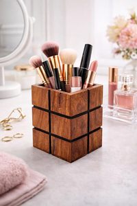 Porte-stylos et crayons en bois, organisateur de bureau, support pour stylos, porte-brosse à dents, décoration de table pour la maison et le bureau - Product Image 4