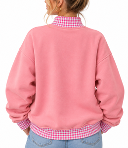 Sudadera de cuello alto para mujer con logo personalizado, de algodón grueso, bordada, estilo casual urbano. - Product Image 4