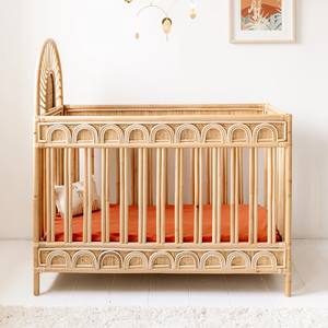 Cuna de mimbre con capota para bebé, cuna de mimbre hecha a mano, cuna para niños a precio económico. - Product Image 3