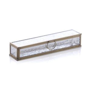 Caja de exhibición de vidrio antiguo, tintado en oro - Product Image 2