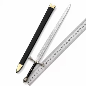Espada de Acero de Damasco al por Mayor con Mango de Madera de Palisandro y Funda de Cuero, Herramienta Multifuncional para Exteriores, DIY, OEM, El Mejor Regalo - Product Image 1