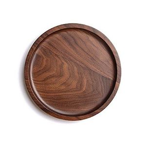 Wooden <b>Dinner</b> Plate Natural Solid Wood Serving <b>Tray</b> Eco Friendly Reusable Dining Plate For Home Restaurant Hotel Use - Product Image 1