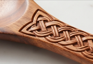 Hand Polished Wooden Cooking Spoon Set Traditional braided Design Flatware For <b>Camping</b> <b>Kitchen</b> Use And Restaurants Use - Product Image 2