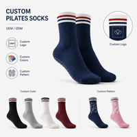 Chaussettes de Pilates personnalisées à bout ouvert, antidérapantes pour le yoga, unisexe, pour adultes, entraînement en studio, respirantes, tricotées, douces au toucher, pour l'exercice et le fitness