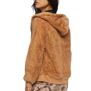 Chaqueta de Forro Polar con Cierre, Color Sólido, Forro Sherpa, Ropa Casual de Invierno, Corte Regular, Unisex - Product Image 5