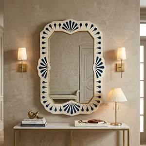 Cadre de miroir en os incrusté de motifs géométriques et traditionnels de luxe, cadres photo colorés pour la décoration de la pièce - Product Image 4