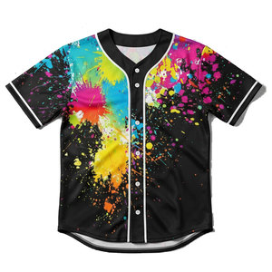 Custom Paint Baseball Jersey Button Up Sublimation Team Uniform With Logo OEM Manufacturer - Product Image 4