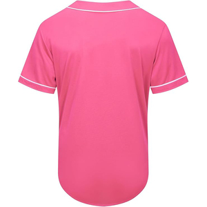 Women's Pink Baseball Jersey Short Sleeve Button <b>Down</b> Breathable Polyester Solid Color Regular Fit All Seasons Apparel - Product Image 2
