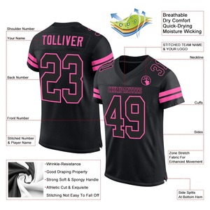 Maillot de football personnalisé, uniforme de football de qualité supérieure | EM&OD M Fabricant de ballons de football personnalisés en maille noire et rose authentiques - Product Image 2