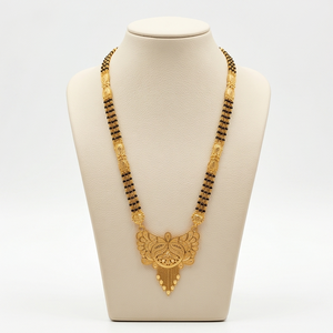 Divyoro Elegant Gold Plated <b>Copper</b> Alloy Mangalsutra Statement Necklace Bead <b>Chain</b> Wing Pattern Women Wedding Ethnic Jewelry - Product Image 1