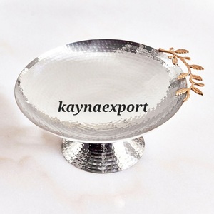 Bol de luxe de 6 pouces en acier inoxydable écologique, poli, motif branche argentée, très demandé, pour les collations et apéritifs de fête - Product Image 3