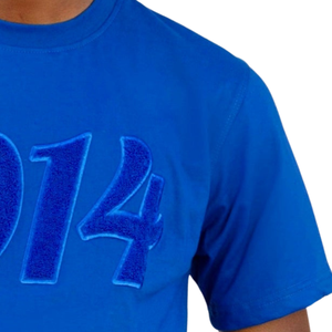 Camiseta de chenilla azul sólido 1914 para hombre, con letras griegas, ropa premium para fraternidad, manga corta, corte clásico, uso casual - Product Image 4