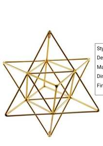 Escultura Geométrica de Merkabah Hecha a Mano con Alambre, Estrella Poliedro, Geometría Sagrada, Arte Ecológico Decorativo para Mesa, Arte Metálico Moderno - Product Image 2