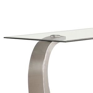 Consolle da tavolo in vetro satinato argento Lana con Base in metallo - Product Image 3