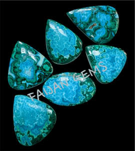 Cabujón de piedras preciosas sueltas de CHRYSOCOLLA y MALAQUITA natural pulido en forma de mezcla para todos los tamaños para la fabricación de joyas - Product Image 2