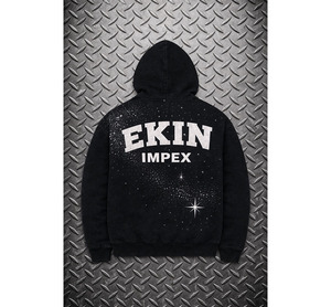 Vente en gros de sweats à capuche zippés avec strass, design entièrement scintillant, style Y2K, manches et poches premium ornées de strass, style streetwear, OEM - Product Image 4