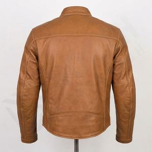 แจ็คเก็ตหนังแท้สำหรับขี่มอเตอร์ไซค์คุณภาพดีที่สุดสำหรับผู้ชาย รุ่นใหม่ล่าสุดสำหรับฤดูหนาว พร้อมแผ่นป้องกันที่ถอดออกได้ สามารถสั่งทำได้ - Product Image 2