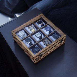 Wooden Watch Box for Men and Women 10-Slot Watch Storage & <b>Display</b> <b>Case</b> with Jewelry Organizer - Product Image 1