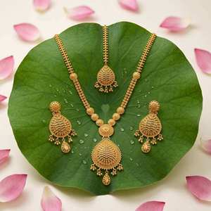 Collares de Moda Chapados en Oro de 14K, 18K y 24K al por Mayor, Conjunto de Joyería Nupcial Estilo Dubái, Diseño Tradicional, Conjunto de Joyería Turca - Product Image 2
