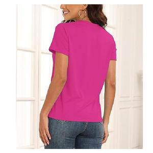 Camiseta de Manga Corta de Punto para Mujer, Informal, de Alta Calidad, Hecha de Algodón/Poliéster - Product Image 4