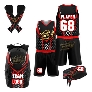 Basketball Uniform Kit Printed Sublimated V-Neck Sleeveless Jersey Shorts Backpack <b>Headband</b> Moisture Wicking Customized Adult - Product Image 1
