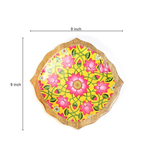 Plateau de service rond en bois émaillé personnalisé de haute qualité – Plateaux décoratifs personnalisés pour la nourriture et la table, idéaux pour la maison et les mariages - Product Image 2