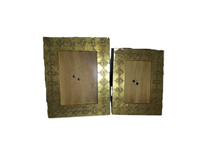 Rectangle Metal Photo <b>Frame</b> 13x18 cm Embossed <b>Gold</b> Finish Vertical Display - Product Image 5