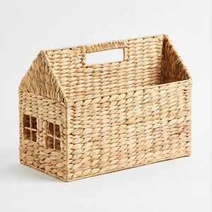 Panier en jacinthe d'eau tressé en forme de maison, fait main, panier de rangement, vente en gros, écologique, fabriqué au Vietnam - Product Image 1