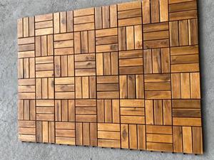 Dalles de terrasse extérieures en bois d'acacia massif du Vietnam, emboîtables, contemporaines, écologiques, sans entretien, imperméables - Product Image 5