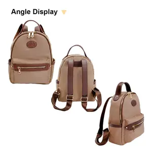 กระเป๋าเป้สะพายหลังขนาดเล็กสำหรับผู้หญิง โลโก้สั่งทำได้ กันน้ำกระเซ็น แฟชั่นทันสมัย สายรัดซิป ใช้วัสดุไมโครไฟเบอร์ผสมหนังสังเคราะห์ - Product Image 3