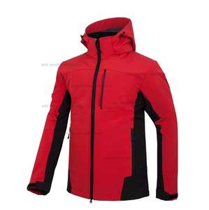 Veste softshell imperméable à capuche avec logo frontal pour homme, respirante, résistante à la pluie, idéale pour la randonnée hivernale - Product Image 4