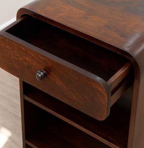 Mesitas de Noche de Estilo Francés Contemporáneo con 3 Cajones, Muebles de Dormitorio de Madera de Mango Sólida de Alta Calidad, Adorno para el Hogar - Product Image 2