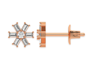 ต่างหูแบบติดหูทรงดาวประดับเพชรคลัสเตอร์ทองคำแท้ 14K เพชรเพาะเลี้ยงในห้องปฏิบัติการ ดีไซน์เรียบหรูทรงบาแกตต์ เหมาะสำหรับเจาะหูแบบเฮลิกซ์ ต่างหูแฟชั่น - Product Image 6