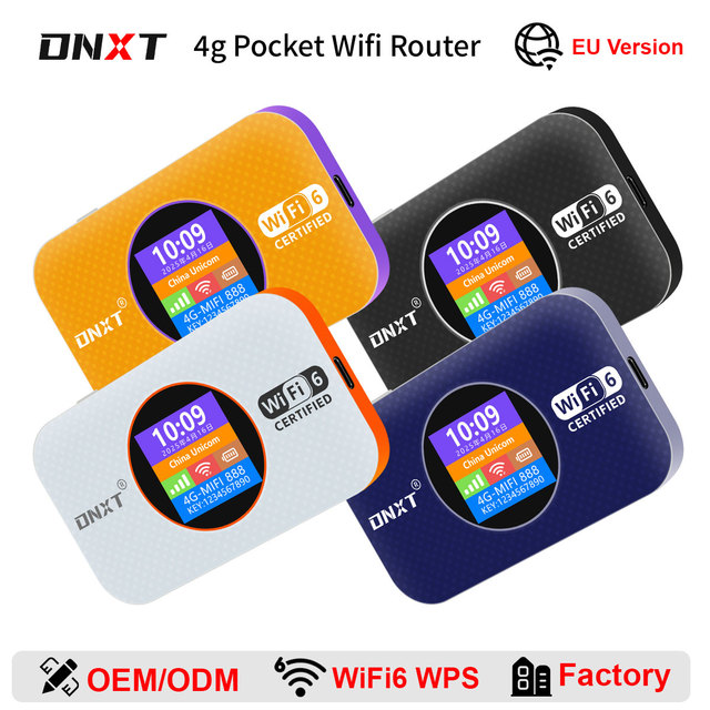 DNXT Portable Router Wifi6 300Mbps 4g Router with Battery WPS LCD Routeur Wifi Portable 4g 3000mAh Smallest Pocket Wifi for Trip