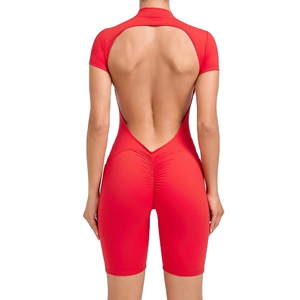 Mono de Yoga sin espalda de una pieza para mujer, mono deportivo sólido con cremallera para entrenamiento, baile, deporte, chándal al aire libre - Product Image 6