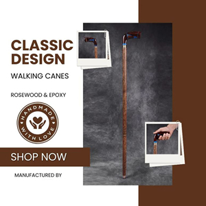 Elegante Bastón de Madera para Movilidad, con Mango Curvo Cómodo, Hecho a Mano, de Primera Calidad - Product Image 3