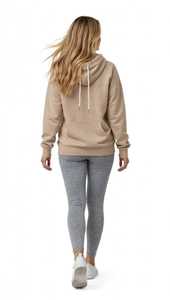 <b>Women's</b> Regular Fit Solid Breathable Casual Long Sleeve Hip Length Modal Zip-Through Hoodie - Product Image 4