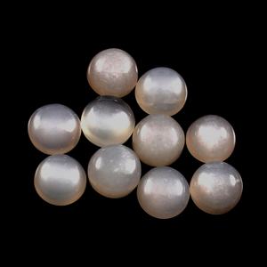 6X6MM Natural <b>Grey</b> Moonstone Round Cabochon Flat back Calibrated Loose Gemstone Jewelry Making Wholesale Lot - Product Image 1