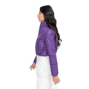 High Quality Short Bubble <b>Jacket</b> Women Hip Hop Style <b>Cropped</b> <b>Puffer</b> Winter Fashion Lightweight Detachable Collar - Product Image 2