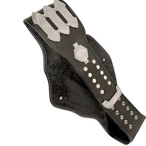 Ceinture de lutte unisexe GLOWING NEON INDUSTRY sportive à taille haute avec boucle en alliage et sangle en PU noir imprimée par transfert thermique - Product Image 3
