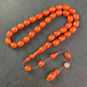 Rosario Musulmán de Resina Ecológica con Cuentas de Ámbar y Turquesa, Joyería Religiosa - Product Image 4